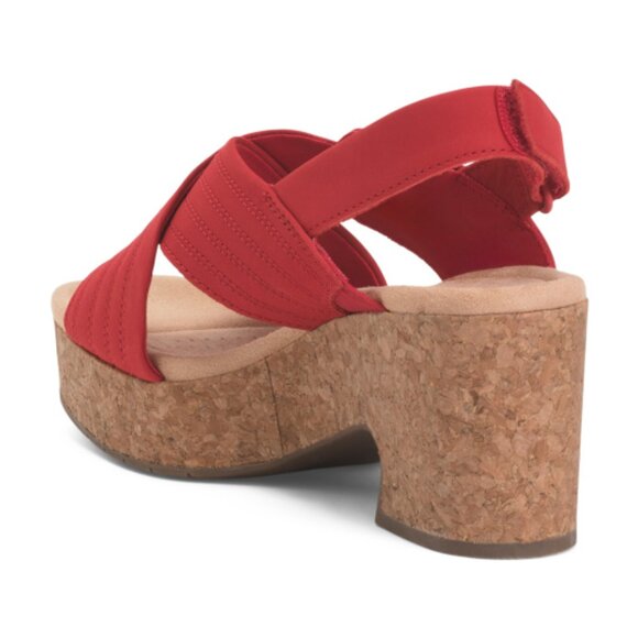 CLARKS Wide Leather Nerisa West Comfort Sandals - Picture 2 of 3